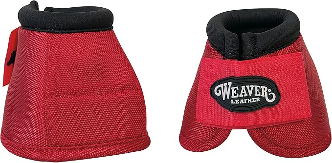 Weaver Leather Ballistic No-Turn Bell Boots - Red, Large