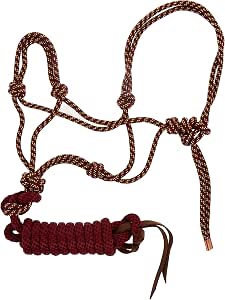 Weaver Equine Braid Rope Halter and Lead - Sangria/Gold